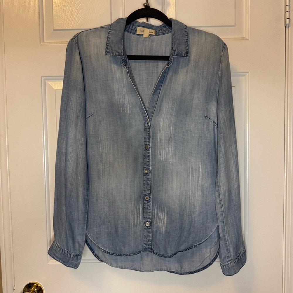 Anthropologie Cloth and Stone Tencel Denim Shirt Size Small